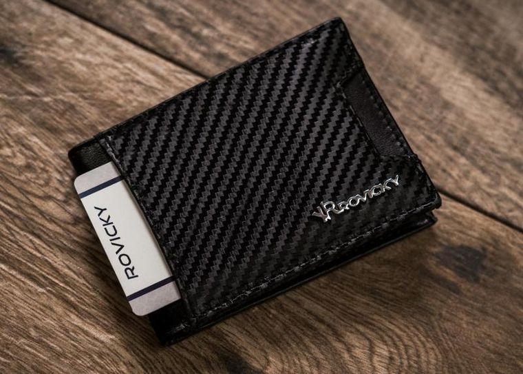 Portfel, czarny, skórzany, RFID, Rovicky