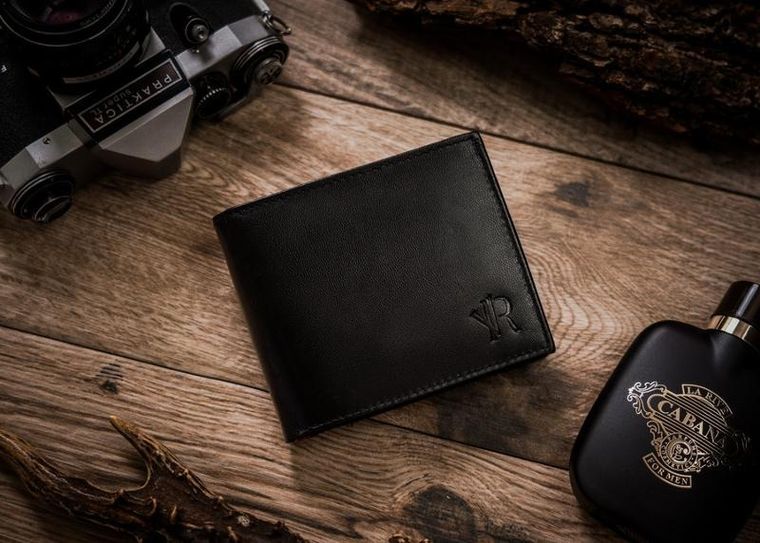 Portfel, czarny, skórzany, RFID, Rovicky