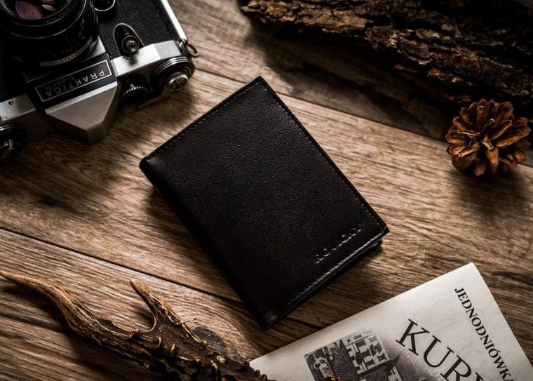 Portfel, czarny, skórzany, RFID, Rovicky