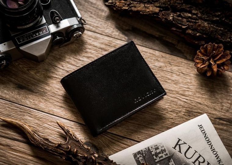 Portfel, czarny, skórzany, RFID, Rovicky