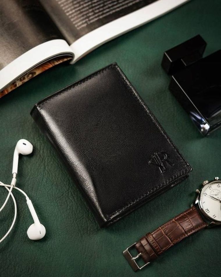 Portfel, czarny, skórzany, RFID, Rovicky