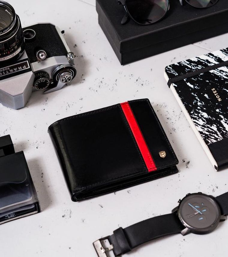 Portfel, czarny, skórzany, RFID, Rovicky