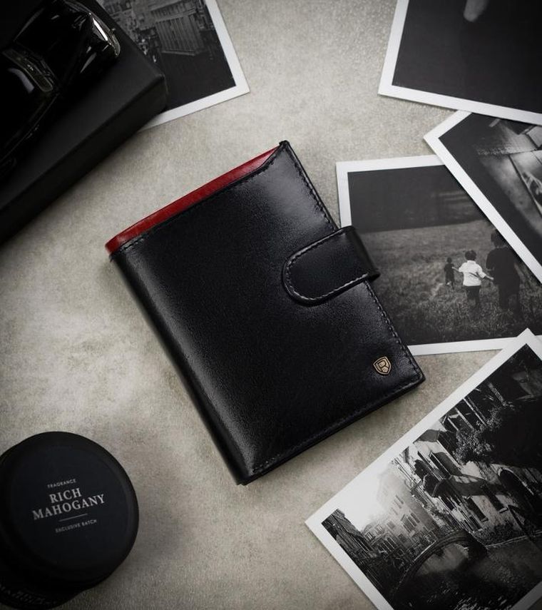 Portfel, czarny, skórzany, RFID, Rovicky