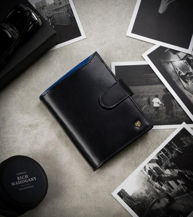 Portfel, czarny, skórzany, RFID, Rovicky