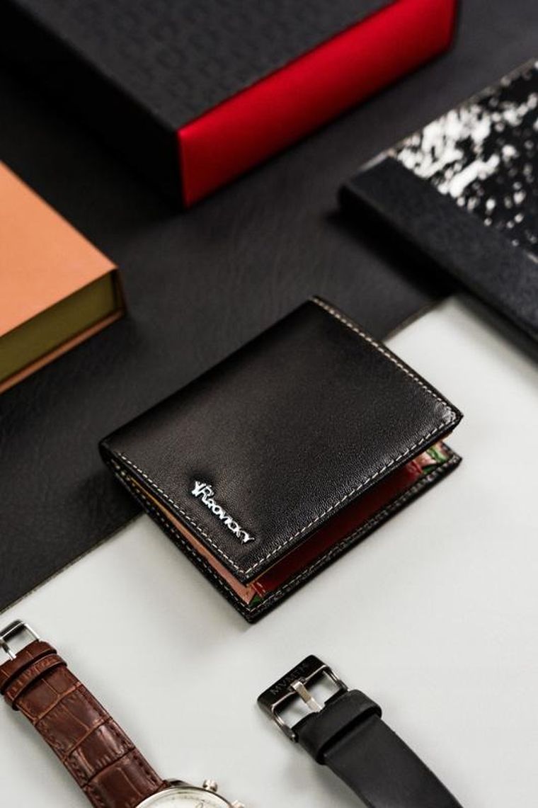 Portfel, czarny, skórzany, RFID, Rovicky