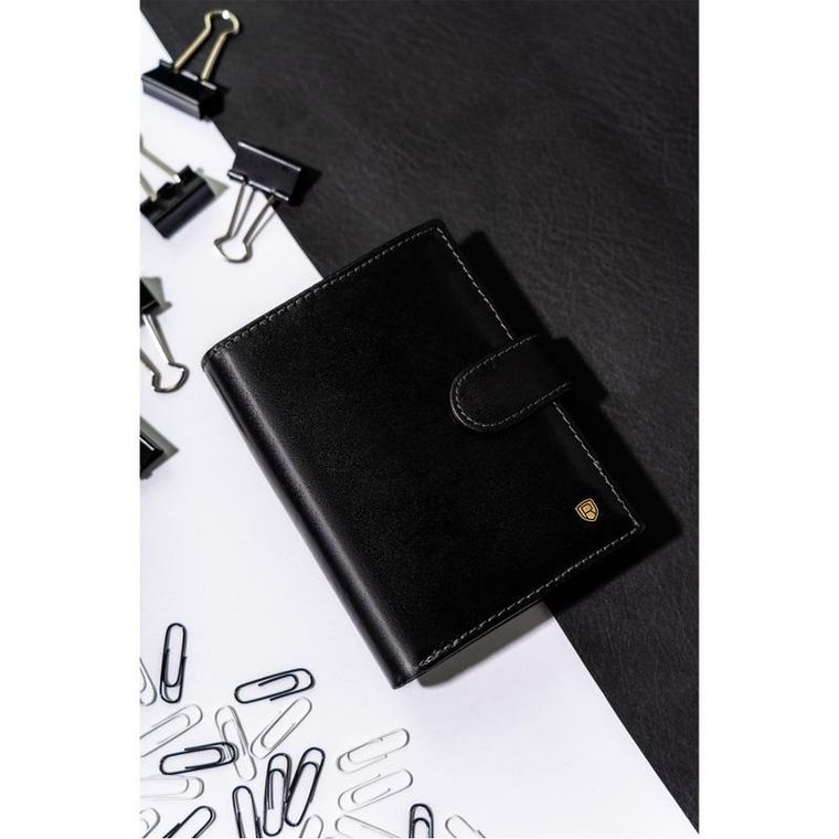 Portfel, czarny, skórzany, RFID, Rovicky