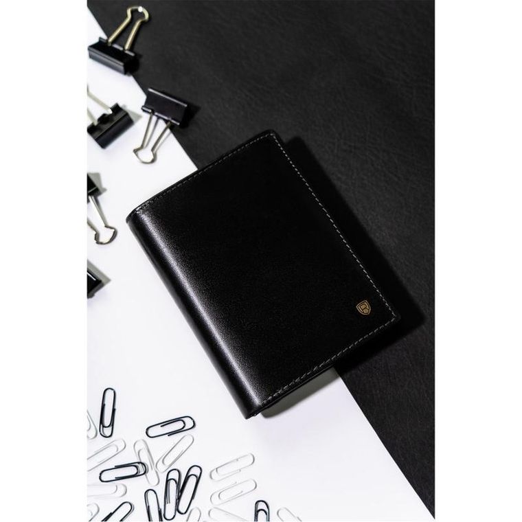 Portfel, czarny, skórzany, RFID, Rovicky