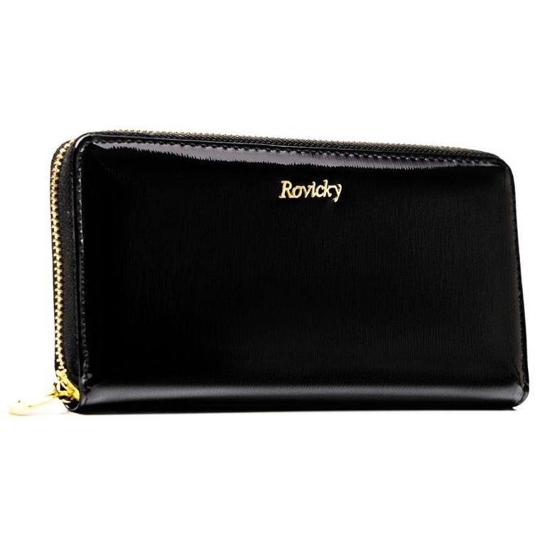 Portfel, czarny, skórzany, RFID, Rovicky