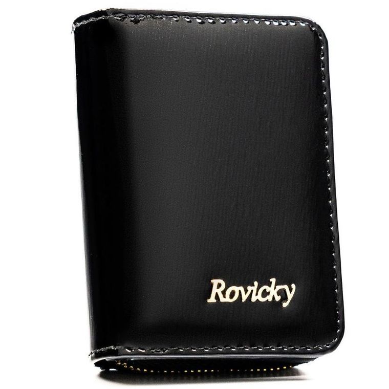 Portfel, czarny, skórzany, RFID, Rovicky