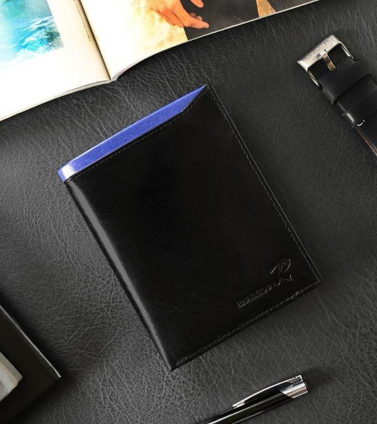 Portfel, czarny, skórzany, Ronaldo