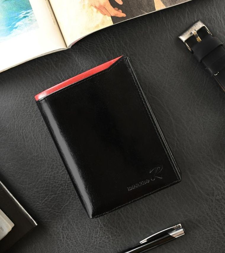 Portfel, czarny, skórzany, Ronaldo