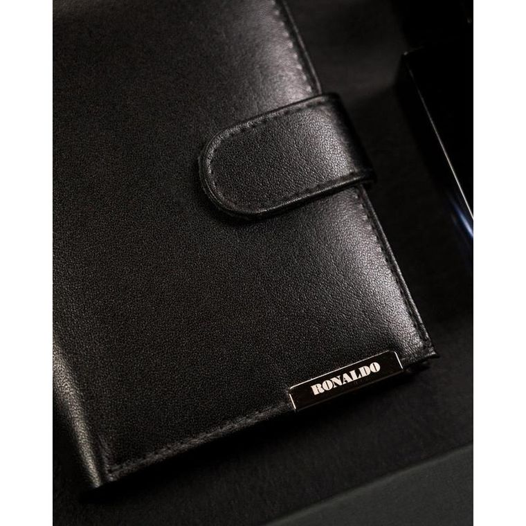 Portfel, czarny, skórzany, Ronaldo