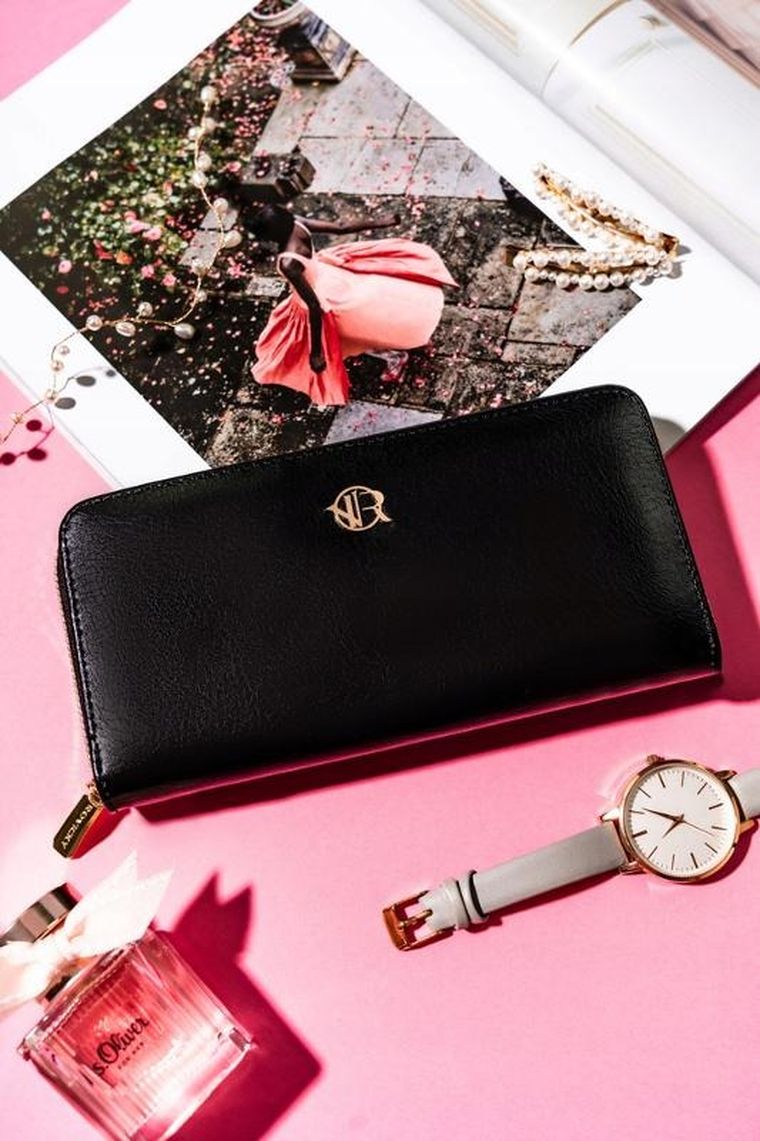 Portfel, czarny, skórzany, Rovicky