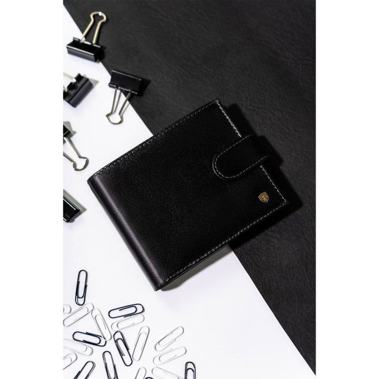 Portfel, czarny, skórzany, Rovicky