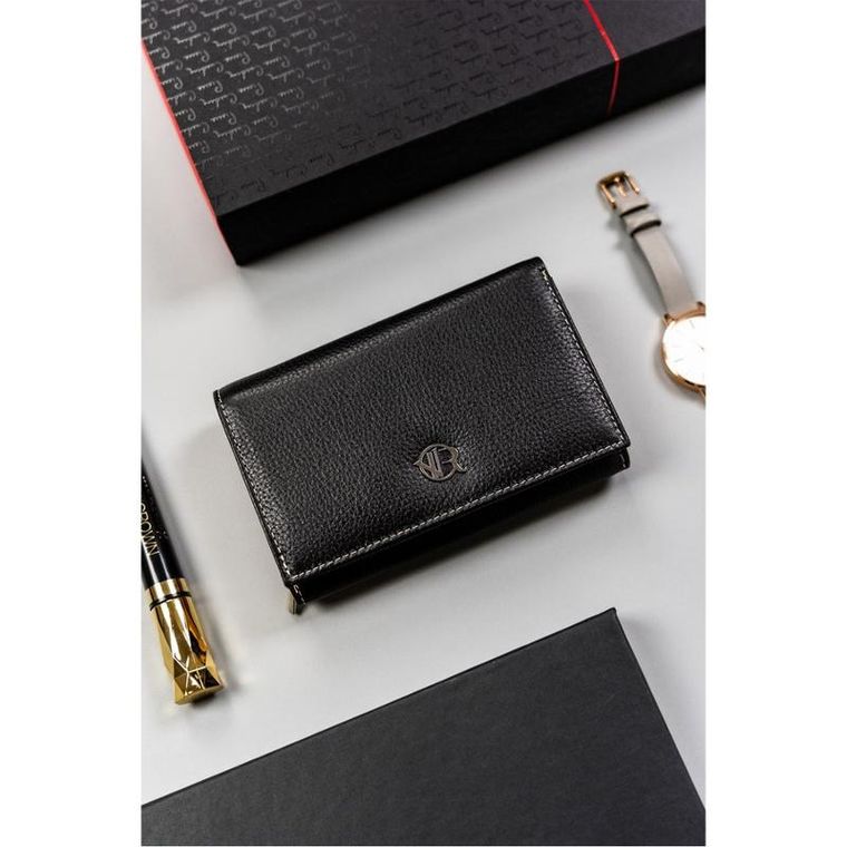 Portfel, czarny, skórzany, Rovicky