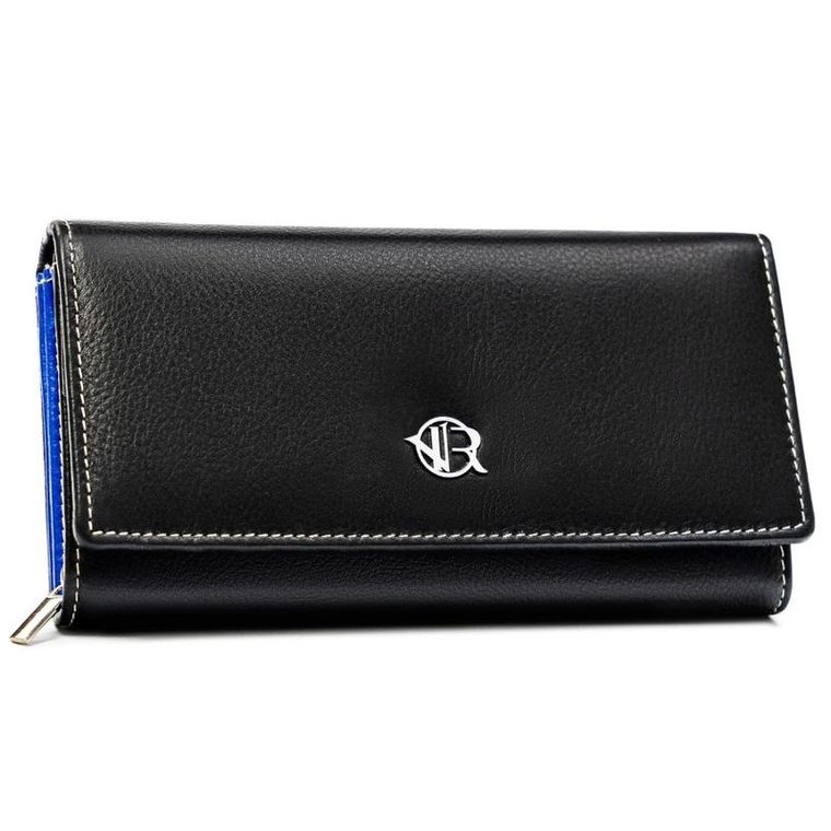 Portfel, czarny, skórzany, Rovicky