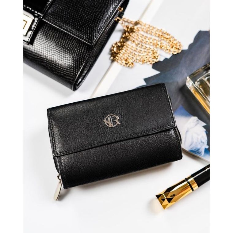 Portfel, czarny, skórzany, Rovicky