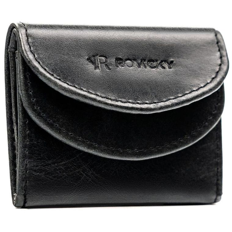 Portfel, czarny, skórzany, Rovicky