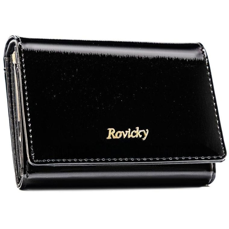 Portfel, czarny, skórzany, Rovicky