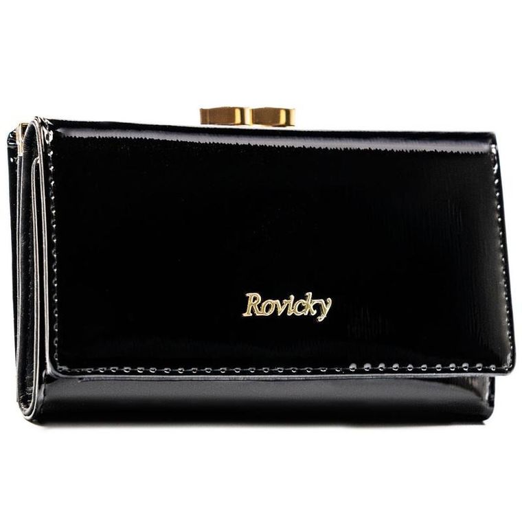 Portfel, czarny, skórzany, Rovicky