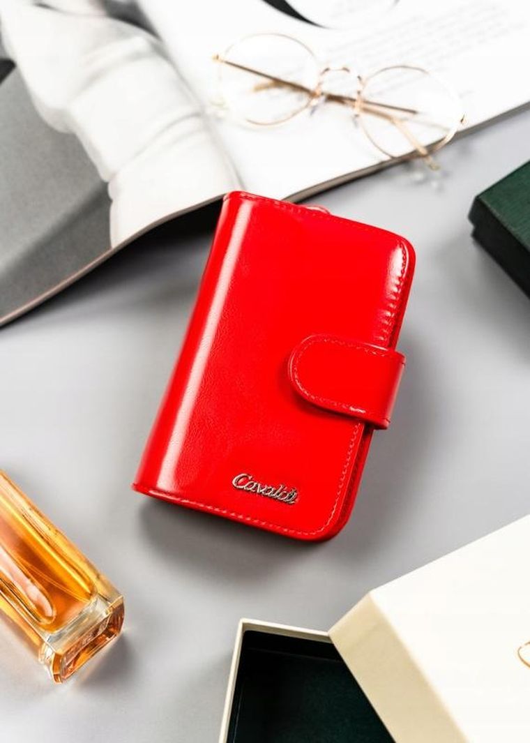 Portfel, czerwony, skóra eklogiczna, Cavaldi