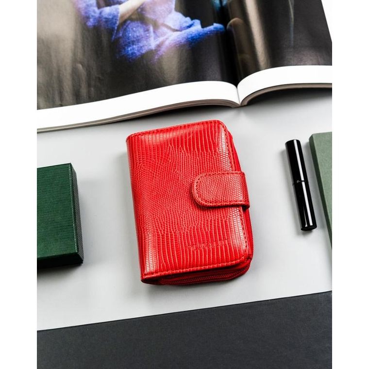 Portfel, czerwony, skóra ekologiczna, 4U Cavaldi