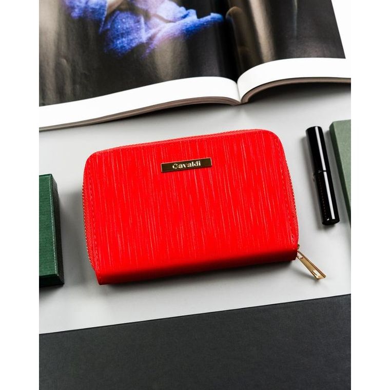 Portfel, czerwony, skóra ekologiczna, 4U Cavaldi
