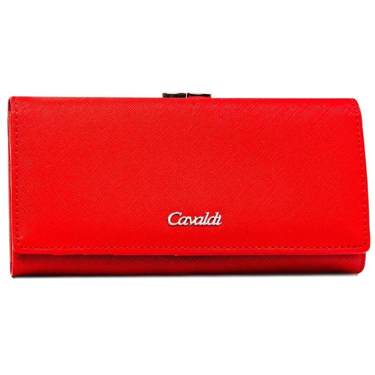 Portfel, czerwony, skóra ekologiczna, Cavaldi