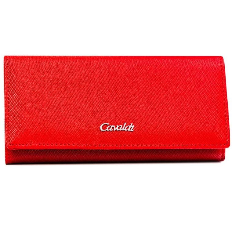 Portfel, czerwony, skóra ekologiczna, Cavaldi
