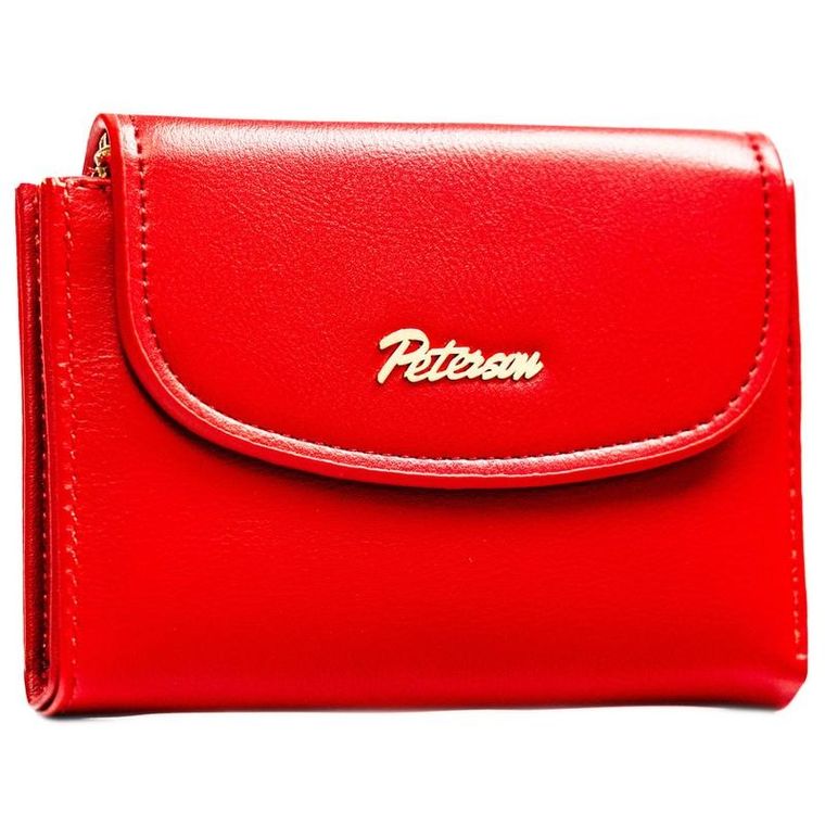 Portfel, czerwony, skóra ekologiczna, Peterson