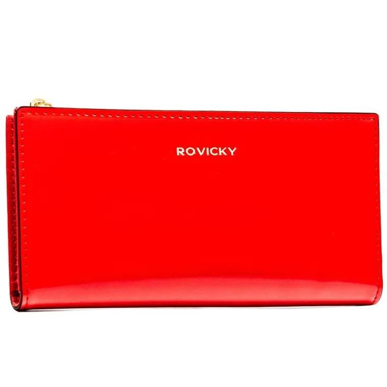 Portfel, czerwony, skóra ekologiczna, RFID, Rovicky