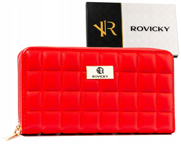Portfel, czerwony, skóra ekologiczna, Rovicky