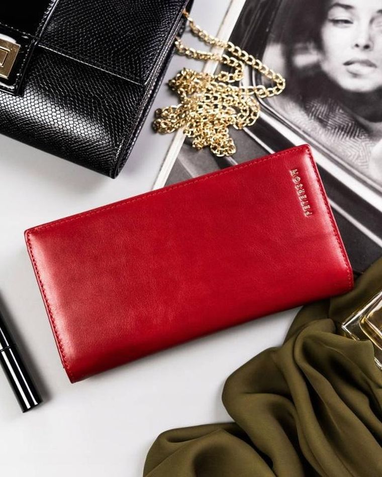 Portfel, czerwony, skórzany, Peterson