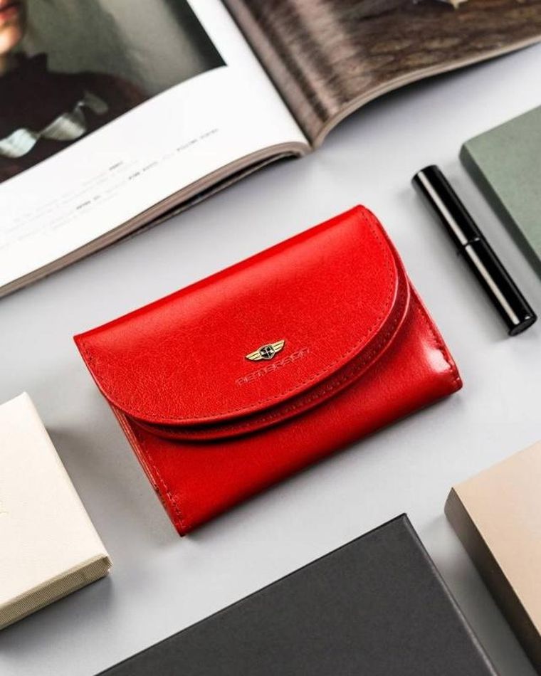 Portfel, czerwony, skórzany, Peterson