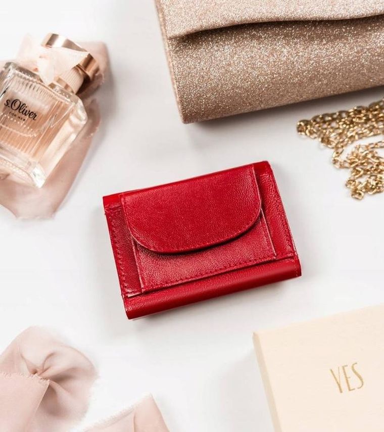 Portfel, czerwony, skórzany, Peterson