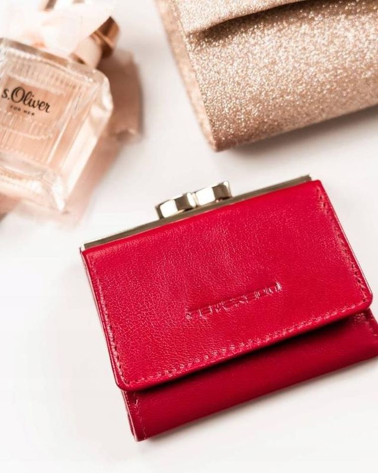 Portfel, czerwony, skórzany, Peterson