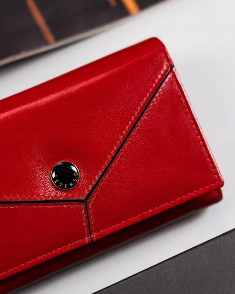 Portfel, czerwony, skórzany, Peterson