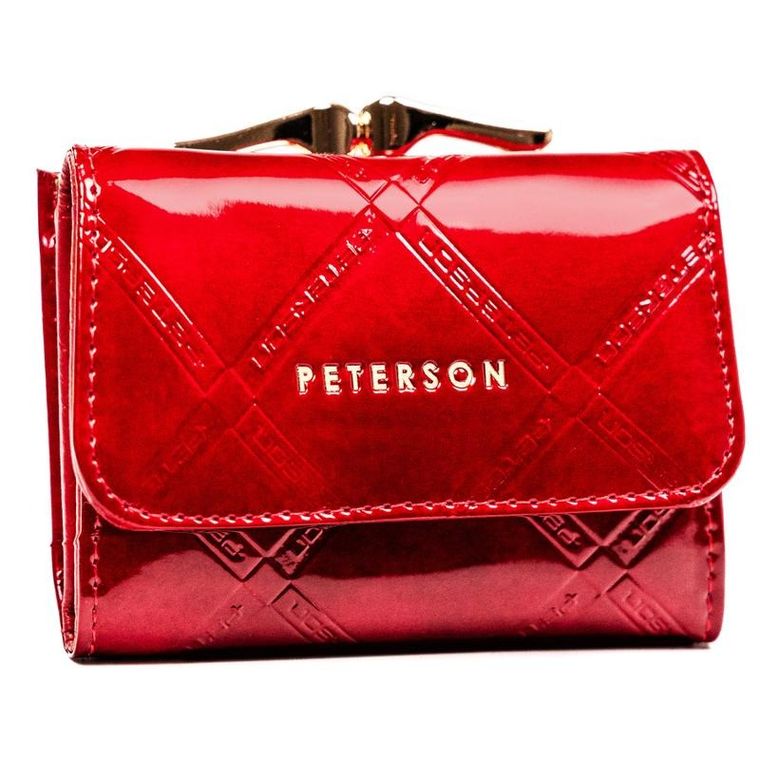 Portfel, czerwony, skórzany, Peterson