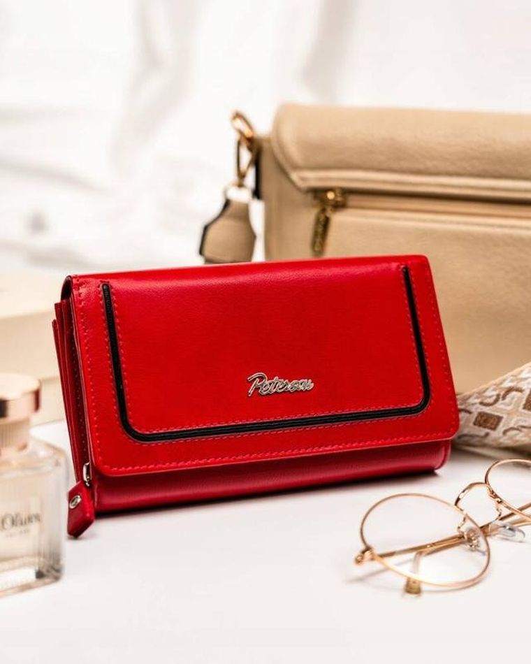 Portfel, czerwony, skórzany, Peterson