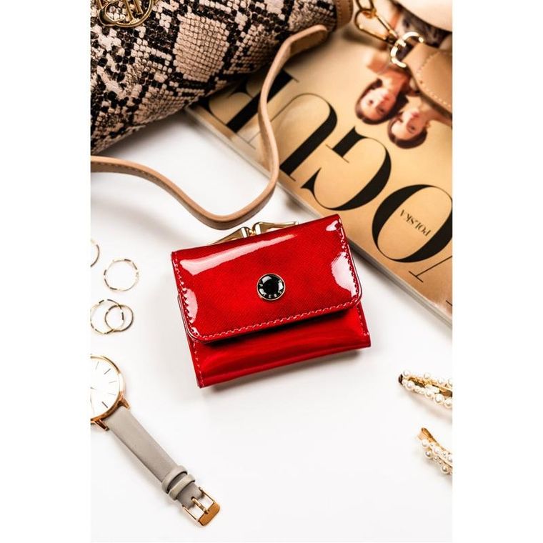 Portfel, czerwony, skórzany, Peterson