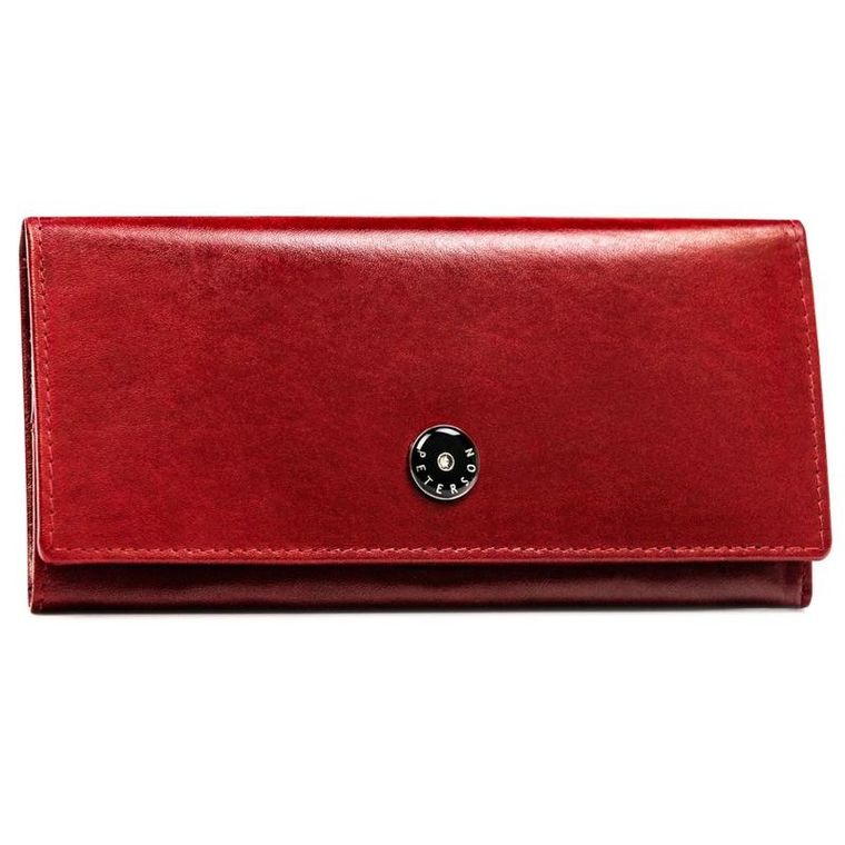 Portfel, czerwony, skórzany, Peterson