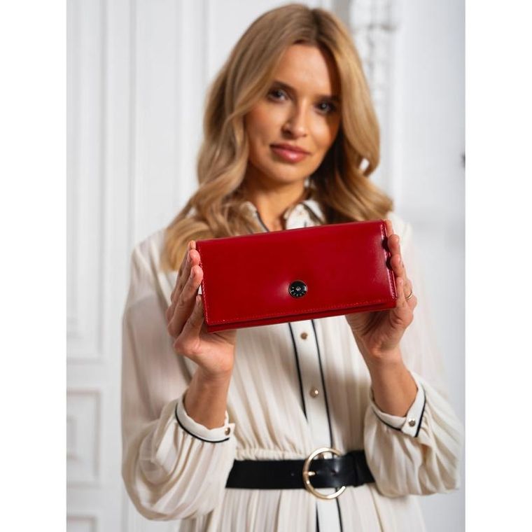 Portfel, czerwony, skórzany, Peterson