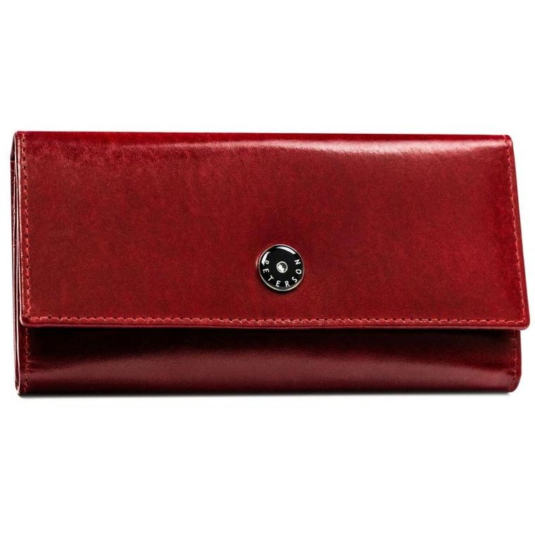 Portfel, czerwony, skórzany, Peterson