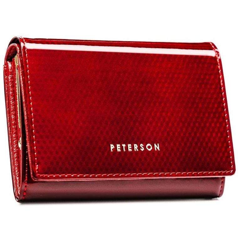 Portfel, czerwony, skórzany, Peterson