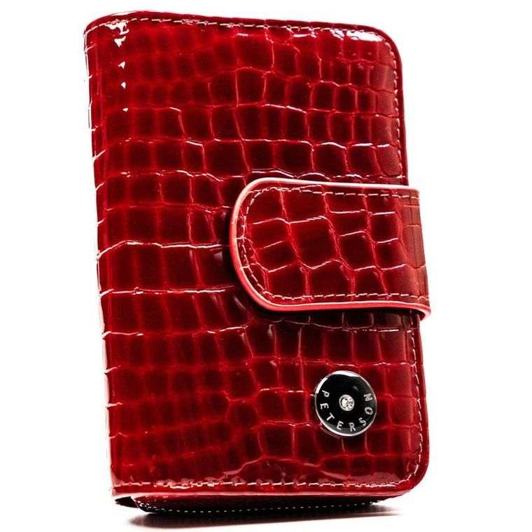 Portfel, czerwony, skórzany, Peterson