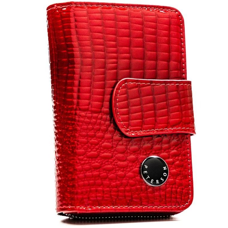Portfel, czerwony, skórzany, Peterson
