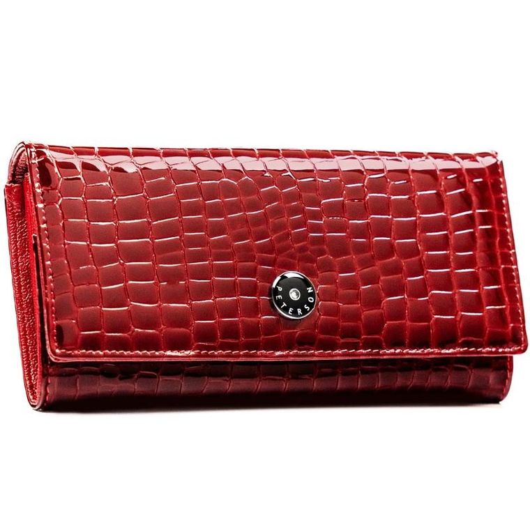 Portfel, czerwony, skórzany, Peterson