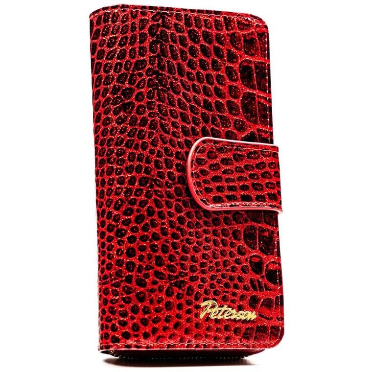 Portfel, czerwony, skórzany, Peterson