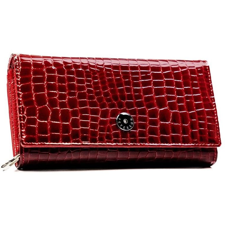 Portfel, czerwony, skórzany, Peterson