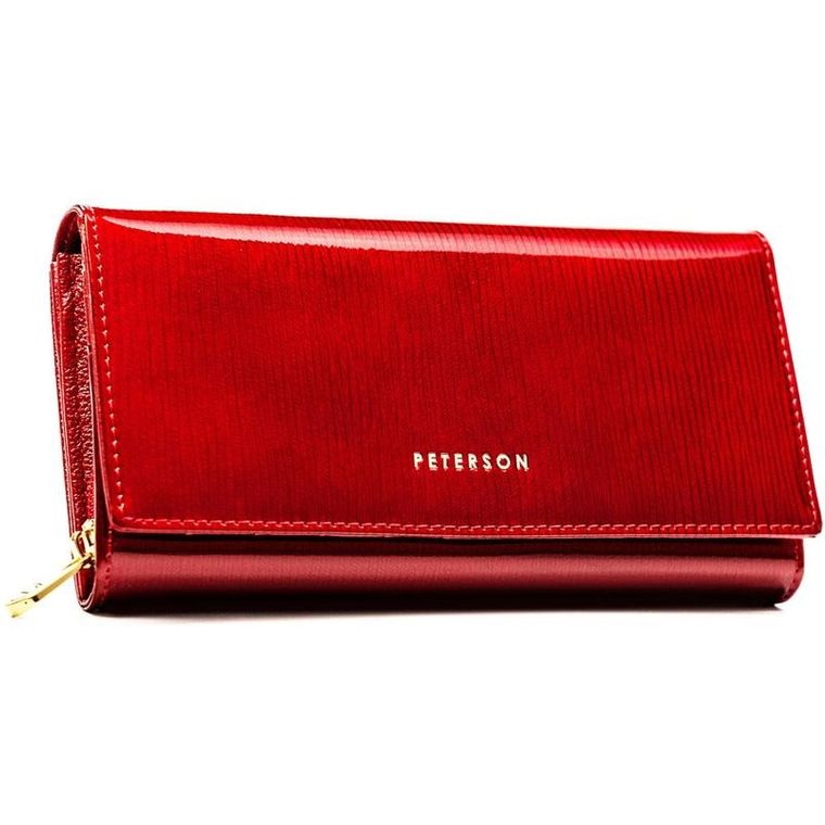 Portfel, czerwony, skórzany, Peterson